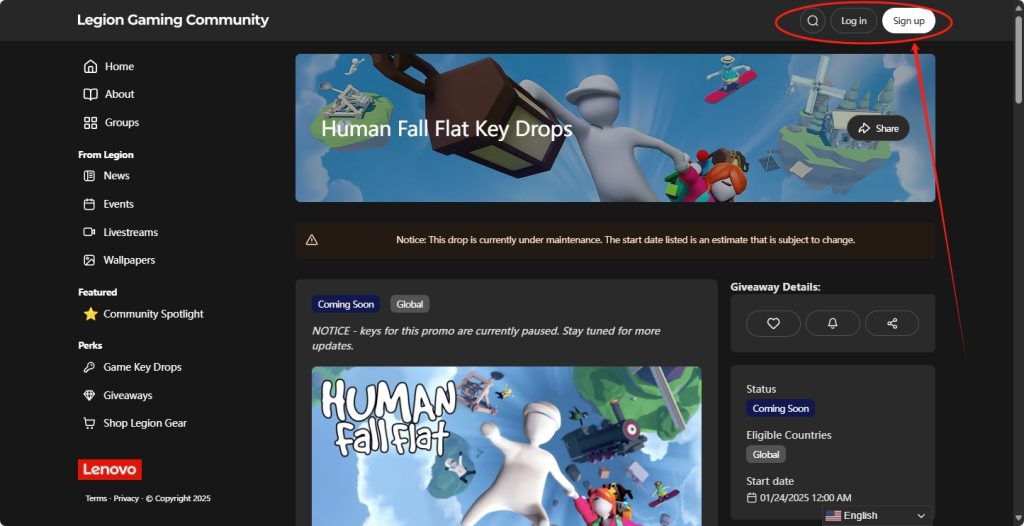 联想官网赠送《人类一败涂地》跳票后什么时候领取/详细领取教程